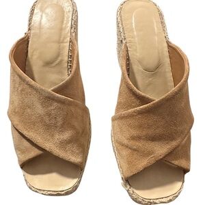 Vince Gaelan Tan Suede Espadrille Sandals